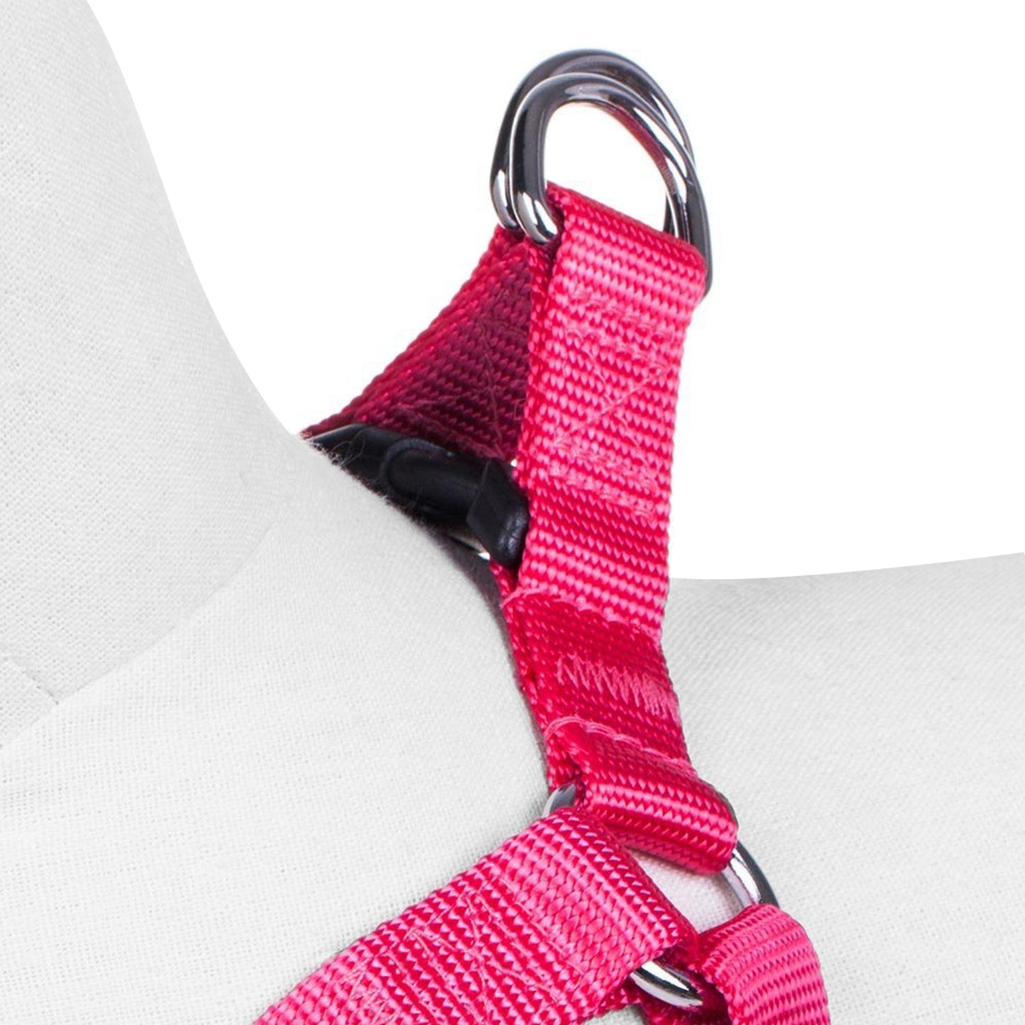 Classic Solid Color Adjustable Dog Harness, PinkRed