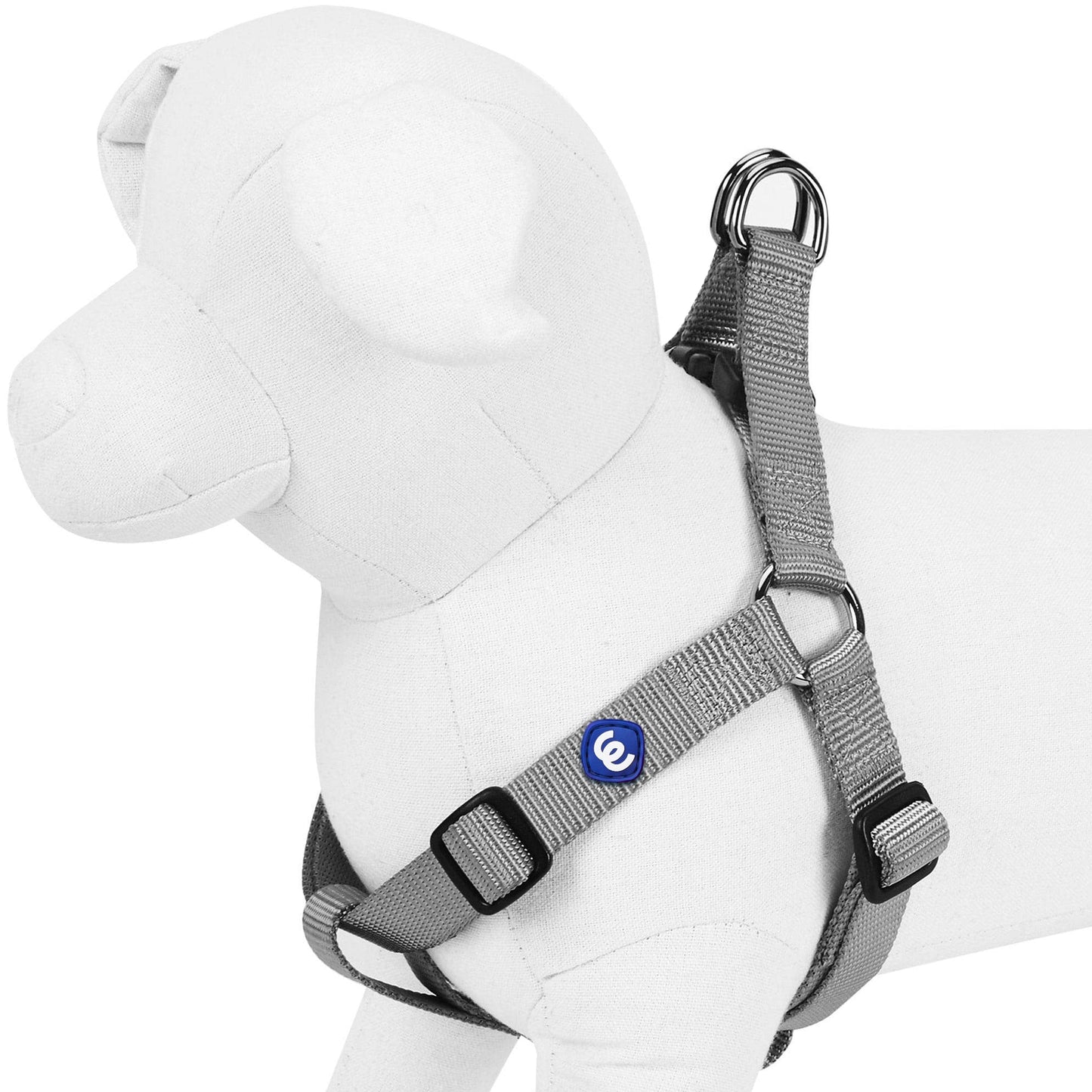 Classic Solid Color Adjustable Dog Harness, BlackGrey