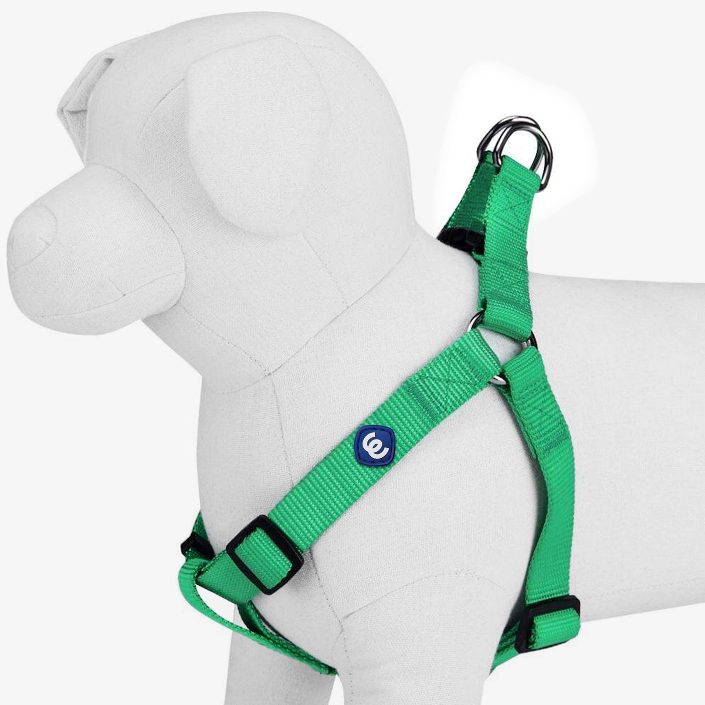 Classic Solid Color Adjustable Dog Harness, Green