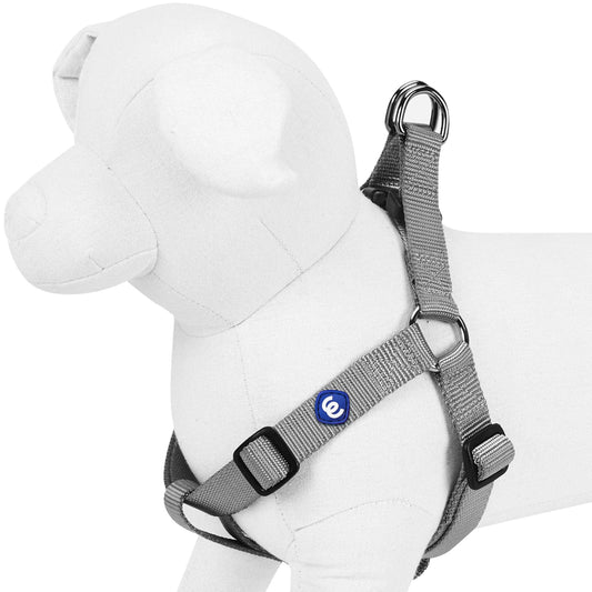 Classic Solid Color Adjustable Dog Harness, BlackGrey