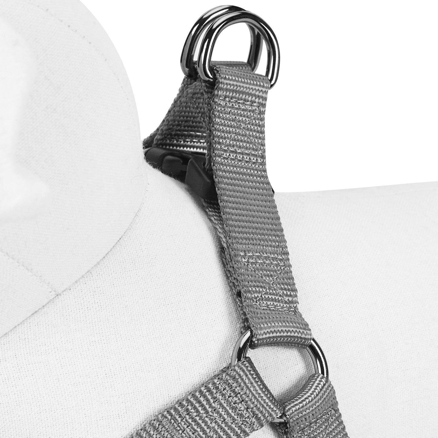 Classic Solid Color Adjustable Dog Harness, BlackGrey